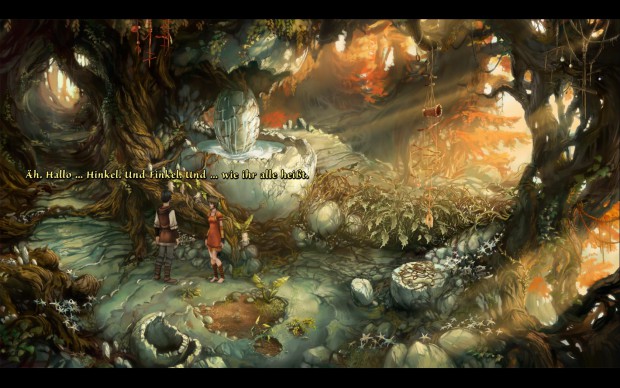 In einer Höhle trifft Geron auf Nuri, seine Begleitung durch das restliche Abenteuer.